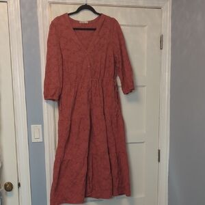 Marine Layer Rose Eyelet Maxi Dress